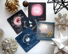 Load image into Gallery viewer, Mangata moons deck five cards with illustrations
