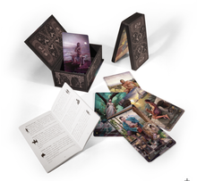 Load image into Gallery viewer, Tarot of the Divine Masculine creattive display of cards, box and guidebook on a white background