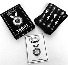 Load image into Gallery viewer, The Dark Exact Tarot box front, card backs and booklet