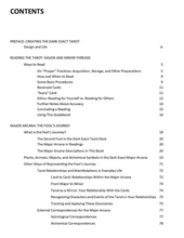 Load image into Gallery viewer, The Dark Exact Tarot guidebook table of contents page 1