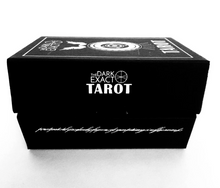 Load image into Gallery viewer, The Dark Exact Tarot writing on the side of box