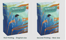 Load image into Gallery viewer, The Gentle Tarot box comparison of first and second printing on a white background
