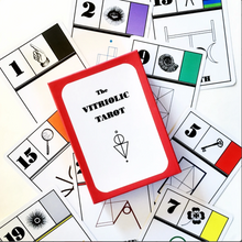 Load image into Gallery viewer, The Vitriolic Tarot closed box sitting on front facing cards