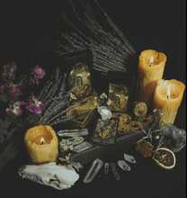 Load image into Gallery viewer, Blood Moon Tarot Deck With Crystals And Candles