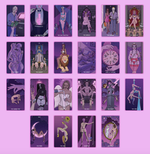 Load image into Gallery viewer, Exotic Cancer Tarot grid formation of the major arcana cards showing the artwork

