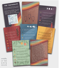 Load image into Gallery viewer, The Gentle Tarot linen edition 8 quick reference cards that are included in the deck shown on a white background
