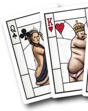 Load image into Gallery viewer, Play with me Erotic playing cards the Queen of spades and the king of hearts
