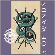 Load image into Gallery viewer, Tarot of the Cosmic Seed 5 of wands

