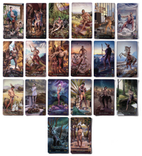 Load image into Gallery viewer, Tarot of the Divine Masculine 20 cards displayed in a grid on a white background
