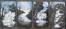 Load image into Gallery viewer, The Endless Oracle cards: The Mystic, The Lightning Strike, The Mirror Pool, and the Fawn
