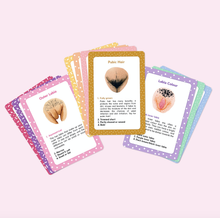 Load image into Gallery viewer, A selection of the cards from the Vulva Quartet game.

