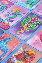 Load image into Gallery viewer, Close up view of face up grid of Zeke&#39;s Arcana cards with King of coins in the center
